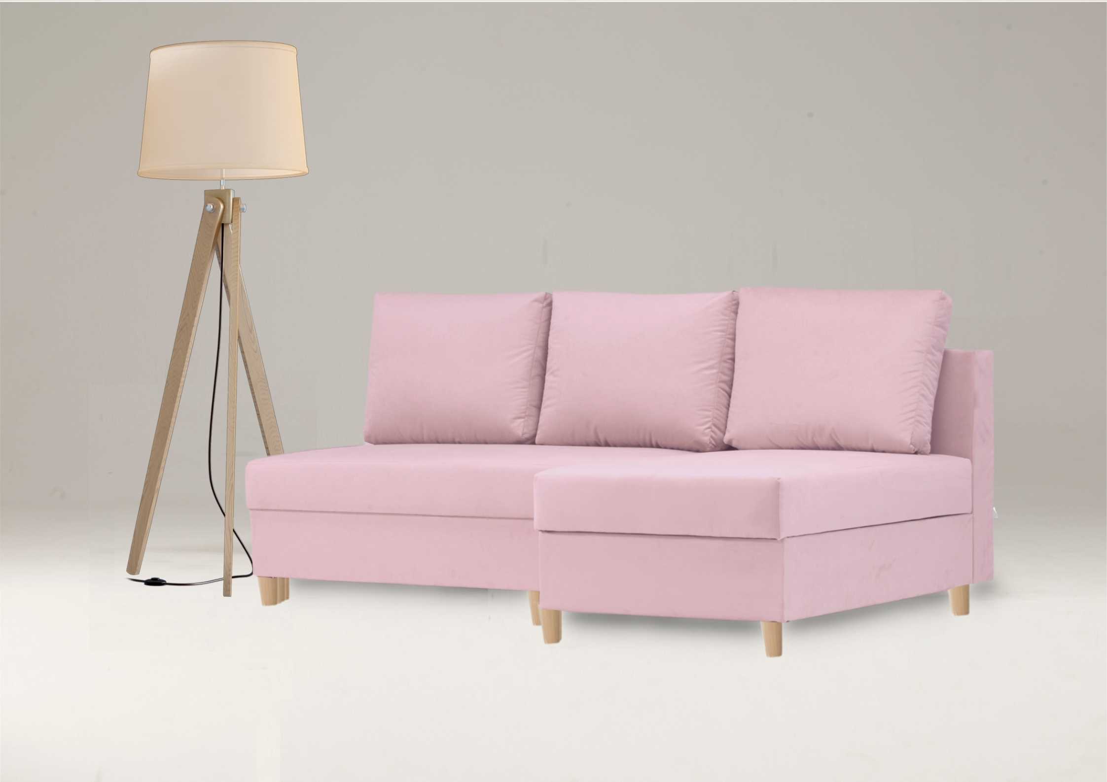 Narożnik 200cm różowy